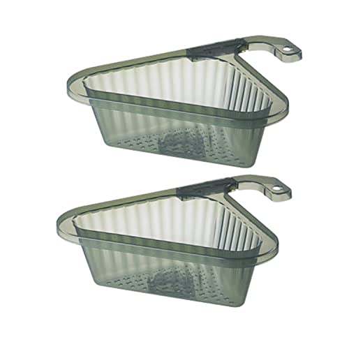 NBZZ Schwan Dreieck Lagerregal Dreieckiges Waschbecken-Abflussregal Mit Einziehbaren Griff Multifunktion Spülbecken Organizer Für Gemüse Obst Küche Sieb Teesieb (c-2pcs) von NBZZ