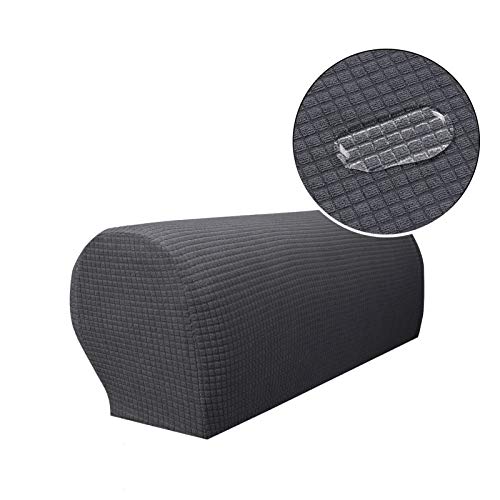 NC HOME Rutschfeste, wasserdichte Stretch-Armlehnenbezüge, Möbelschutz, Sessel, Schonbezüge für Liegestuhl, Sofa, 2er-Set (grau) von NC HOME