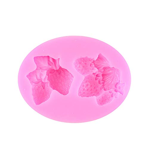 2 Löcher Erdbeer-Form Silikonform – Erdbeerförmige Kuchen dekoriert die Form – Erdbeerförmige aromatische Gipsform – 1 Stück von NC