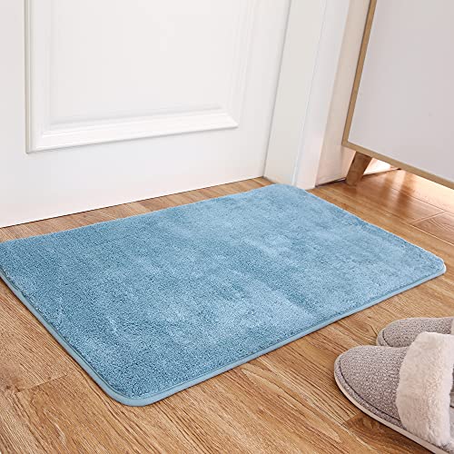 Generic VLHU Fußabtreter Innen Robuste Anti-rutsch Innenbereich Maschinenwaschbar weiche Fußmatte Super Absorbent Water Low Profile Mats (Quiet Blue_45x70_cm), Polyester von NC