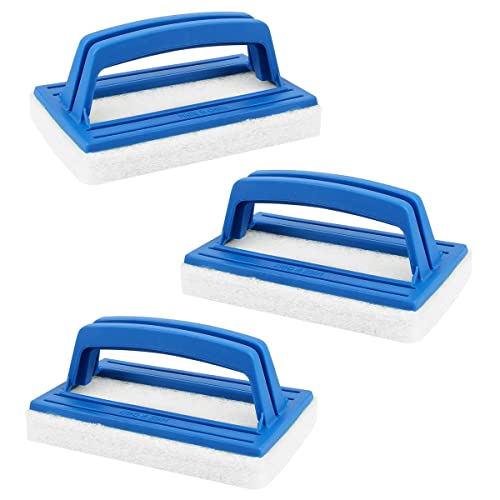 WideSmart 3-Piece Swimming Pool Brush, Pool Brush Set, Pool Cleaning Pad, Plastic Pool Sponge Brushes, Handpad with Handle, Pool Brushes, Pool Brushes with Handle for Pool Wall and Pool Floor von NC