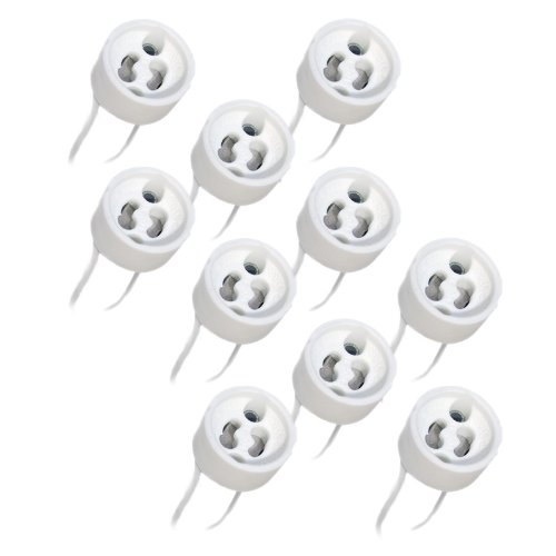 10 x GU10 Fassung Keramik Lampenfassung LED Halogen mit Kabel von NCC-Licht