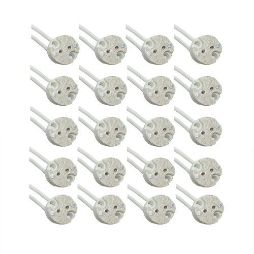 20 x GU5,3/G4/G6,35 Fassung Keramik LED Halogen mit Kabel von NCC-Licht