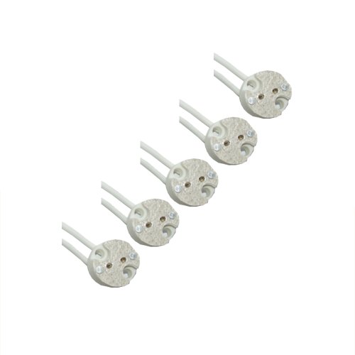 5 x GU5,3/G4/G6,35 Fassung Keramik LED Halogen mit Kabel von NCC-Licht