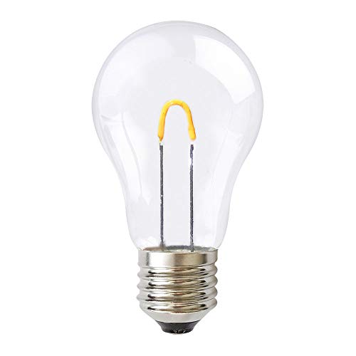 NCC-Licht LED Curved Filament Birnenform A60 0,85W fast 15W E27 Kunststoff stoßfest extra warmweiß 2400K (Klar, 1 Stück) von NCC-Licht