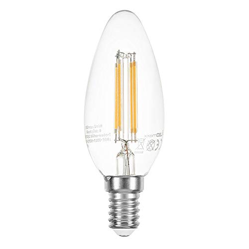 NCC-Licht LED Filament Leuchtmittel Kerze 4W = 40W E14 klar extra warmweiß 2200K DIMMBAR (1 Stück) von NCC-Licht