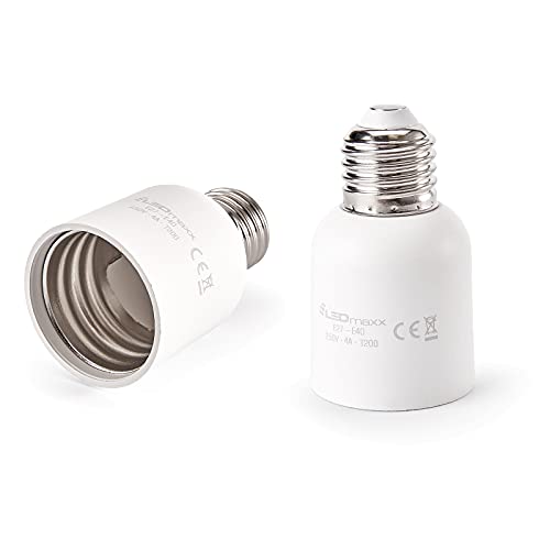 Lampenfassung Adapter Konverter Sockel Weiß E27 auf E40 für gängige Leuchtmittel (LED, Halogen, Sparlampe) von NCC-Licht