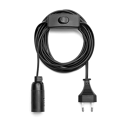 NCC-Licht Lampenfassung max. 40W E14 Schwarz 3,5m Kabel mit Stecker & Schalter von NCC-Licht