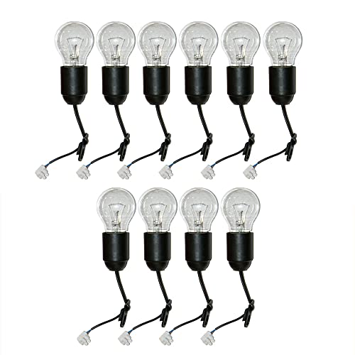NCC-Licht 10 x Baufassung Lampenfassung Rennovierfassung E27 schwarz + 10 x Leuchtmittel Glühlampe Halogen Sparlampe LED (100) von NCC-Licht
