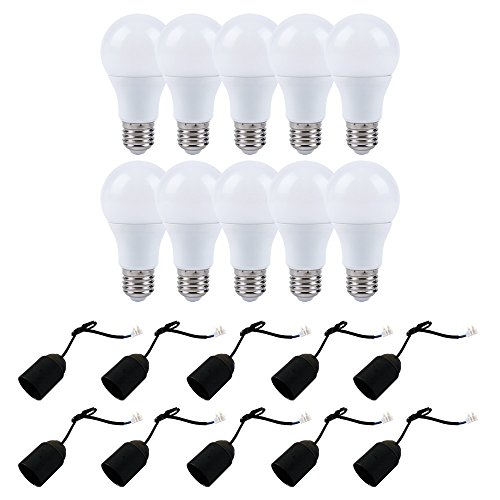 NCC-Licht 10 x Baufassung Lampenfassung Renovierfassung E27 schwarz + 10 x Leuchtmittel LED 15W = 100W E27 matt 1490lm warmweiß 2700K von NCC-Licht