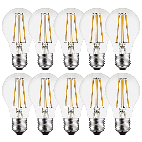 NCC-Licht 10 x LED Filament Leuchtmittel Birne 6W = 60W E27 klar 806lm Tageslichtweiß 6500K von NCC-Licht