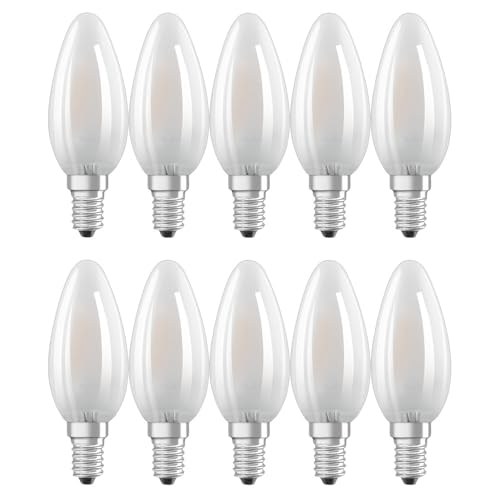 NCC-Licht 10 x LED Filament Leuchtmittel Kerze 2,5W = 25W E14 matt 250lm warmweiß 2700K von NCC-Licht