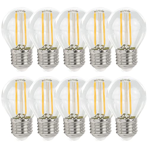 NCC-Licht 10 x LED Filament Leuchtmittel Tropfen Kugel G45 1W E27 klar 100lm 827 warmweiß 2700K von NCC-Licht