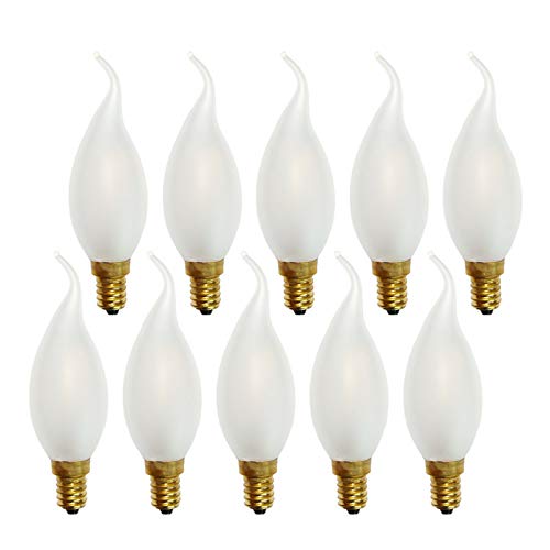 NCC-Licht 10 x LED Filament Leuchtmittel Windstoß Kerze 1W = 15W E14 Cosy MATT extra warmweiß 2200K (10 Stück) von NCC-Licht