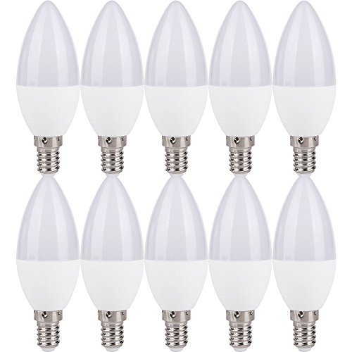 NCC-Licht 10 x LED Leuchtmittel Kerze 7W = 40W E14 matt 560lm kaltweiß 6500K Tageslicht von NCC-Licht