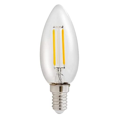 NCC-Licht 1er Pack LED Leuchtmittel in Kerzenform klar mit E14 Sockel 1 Watt 110 Lumen Warmweiß 2700K von NCC-Licht