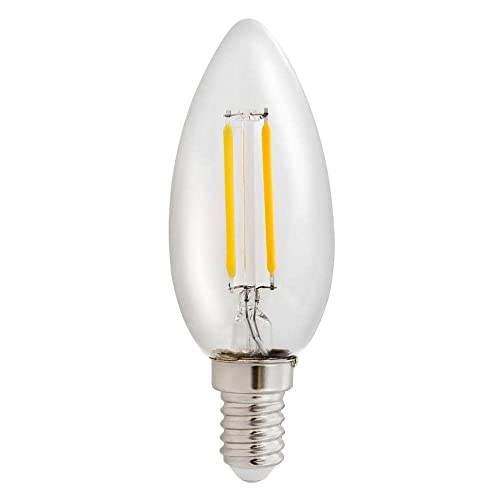 NCC-Licht 1er Pack LED Leuchtmittel in Kerzenform klar mit E14 Sockel 4 Watt 450 Lumen Warmweiß 2700K von NCC-Licht