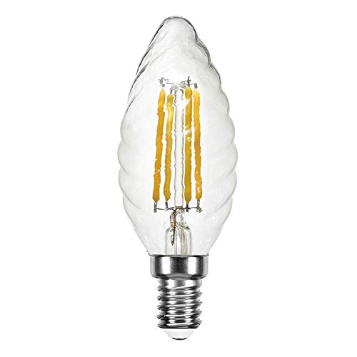 NCC-Licht 1x LED Filament Leuchtmittel Kerze gedreht 4W = 40W E14 klar warmweiß 2700K DIMMBAR von NCC-Licht