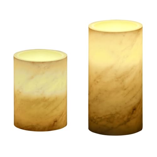 NCC-Licht 2 x LED Wachskerzen Cosy Marble Marmor warmweiß für 3 x AAA Batterie mit Schalter NCC-Licht 2 x LED Wachskerzen Cosy Marble Marmor warmweiß für 3 x AAA Batterie mit Schalter von NCC-Licht