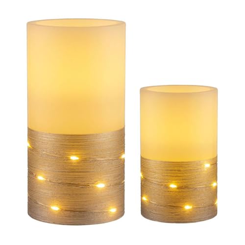 NCC-Licht 2 x LED Wachskerzen Fairy Lights Weiß/Silber warmweiß für 3 x AAA Batterie mit Schalter NCC-Licht 2 x LED Wachskerzen Fairy Lights Weiß/Silber warmweiß für 3 x AAA Batterie mit Schalter von NCC-Licht