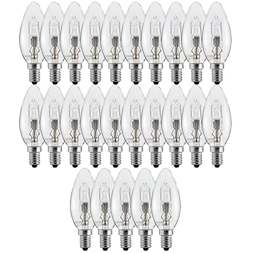 NCC-Licht 25 x Halogen Leuchtmittel Kerzen 28W fast 40W E14 klar warmweiß 2700K dimmbar 2000h von NCC-Licht