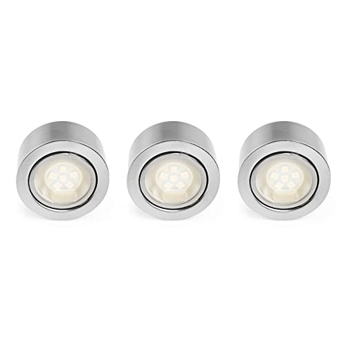 NCC-Licht 3 x LED Möbel Aufbau- & Einbauleuchten Mercur Stahl gebürstet IP44 3 x 1,2W G4 60lm warmweiß 2700K NCC-Licht 3 x LED Möbel Aufbau- & Einbauleuchten Mercur Stahl gebürstet IP44 3 x 1,2W G4 60lm warmweiß 2700K von NCC-Licht