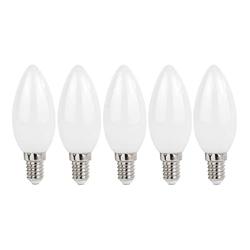 NCC-Licht 5er Pack LED Leuchtmittel in Kerzenform matt mit E14 Sockel 6 Watt 750 Lumen warmweiß 2700K von NCC-Licht