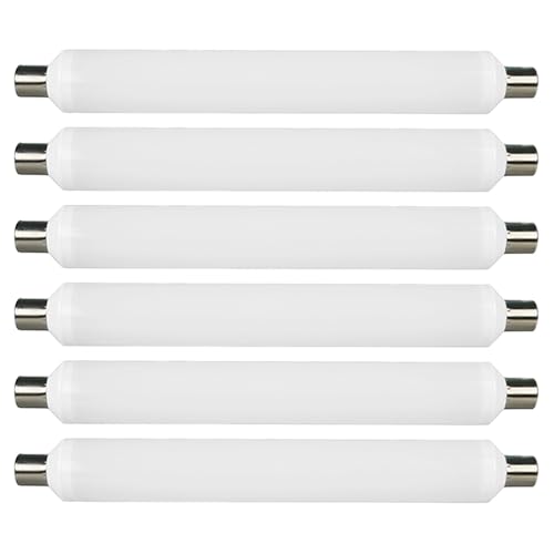 NCC-Licht 6 x LED Leuchtmittel Linienlampe Röhre 5W = 40W S19 opal matt 500lm warmweiß 3000K von NCC-Licht