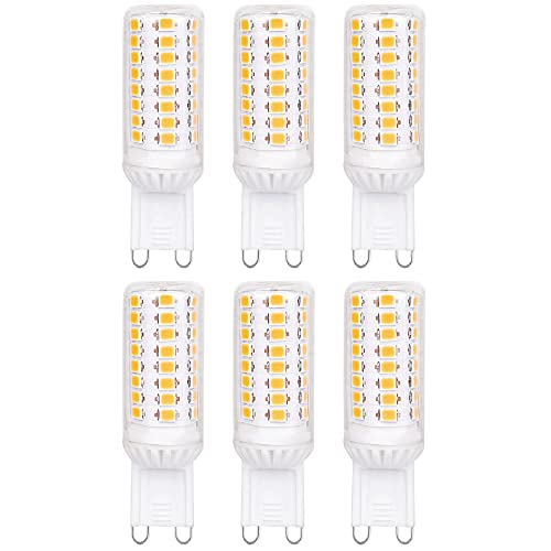 NCC-Licht 6 x LED Leuchtmittel Stiftsockellampe Röhre 4,5W = 50W G9 klar 510lm warmweiß 3000K 300° von NCC-Licht