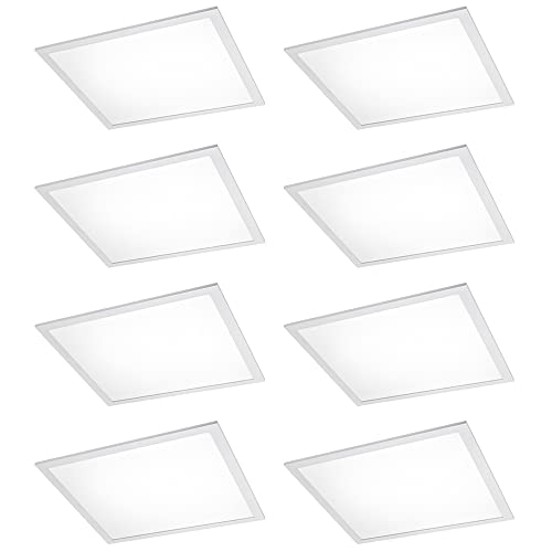 NCC-Licht 8 x LED Panel eckig 62x62cm Weiß IP20 35W 3900lm 840 Neutralweiß 4000K 120° von NCC-Licht