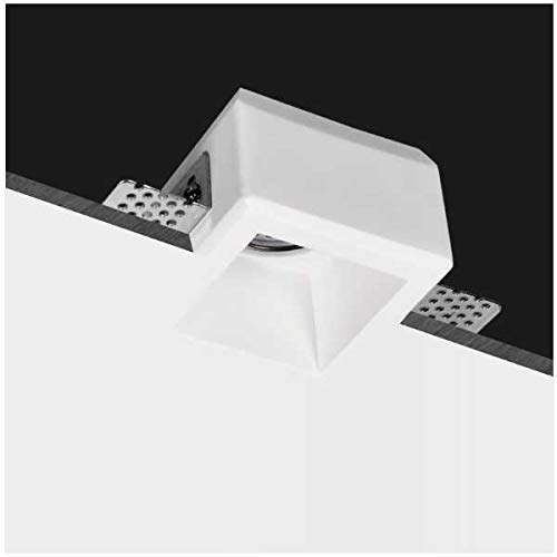 NCC-Licht Gipseinbauleuchte Eckig 80x80mm GU10 max. 35W Gipsleuchte Einbaustrahler Deckenspot Downlight Deckenleuchte (Quadratisch 8x8cm) von NCC-Licht