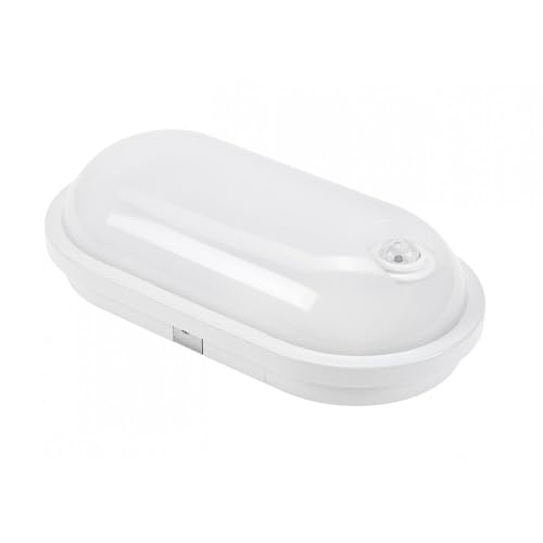 NCC-Licht LED Außenleuchte Wandlampe Weiß oval IP54 20W 2300lm Neutralweiß 4000K Bewegungsmelder Sensor von NCC-Licht