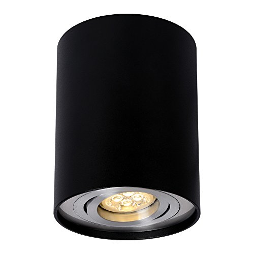NCC-Licht LED Deckenleuchte Aufbauleuchte Deckenspot Downlight Rund 6,5W GU10 2700K warmweiß Aluminium schwarz schwenkbar von NCC-Licht