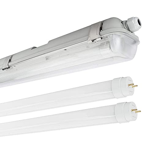 NCC-Licht LED Feuchtraumleuchte Wannenleuchte 120cm 2 x 18W T8 Röhre 840 Neutralweiß 4000K IP65 von NCC-Licht