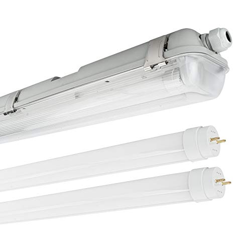 NCC-Licht LED Feuchtraumleuchte Wannenleuchte 150cm 2 x 22W T8 Röhre 840 Neutralweiß 4000K IP65 von NCC-Licht