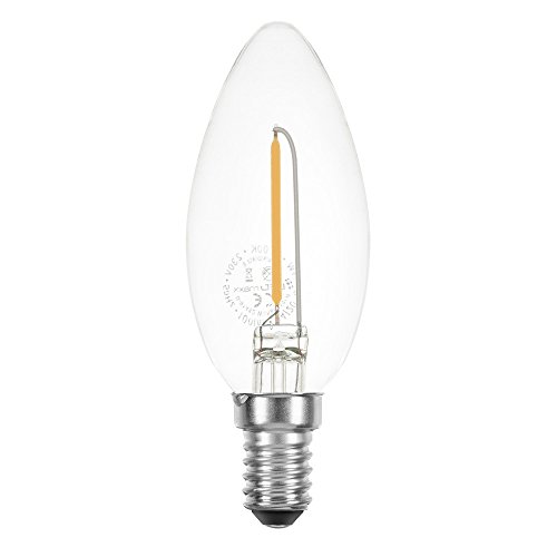 NCC-Licht LED Filament Kerze 1W fast 15W E14 klar 100lm Glühlampe Fadenglühbirne warmweiß 2700K 360° (1 Stück) von NCC-Licht