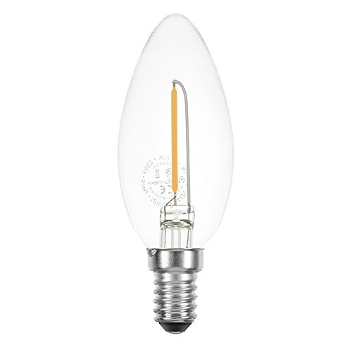 NCC-Licht LED Filament Kerze 1W fast 15W E14 klar 100lm Retro extra warmweiß 2200K (1 Stück) von NCC-Licht