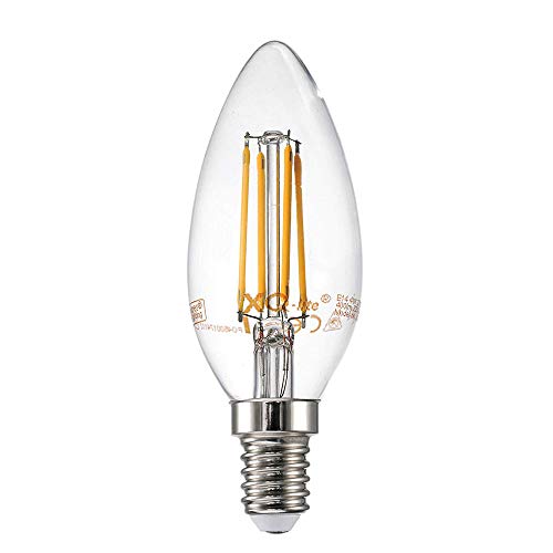 NCC-Licht LED Filament Leuchtmittel Kerze 4W fast 40W E14 klar warmweiß 2700K DIMMBAR (4 Watt klar dimmbar, 1 Stück) von NCC-Licht