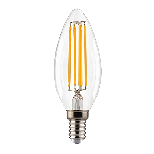 NCC-Licht LED Filament Leuchtmittel Kerze 6,5W = 60W E14 klar 806lm Warmweiß 2700K von NCC-Licht