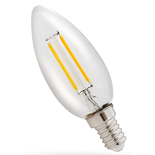 NCC-Licht LED Filament Leuchtmittel Kerze C35 1W E14 klar 110lm 827 warmweiß 2700K von NCC-Licht