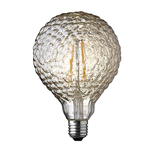 NCC-Licht LED Filament Retro Leuchtmittel Vintage G125 Globe Noppen 4W E27 Gold klar 530lm extra warmweiß 2200K von NCC-Licht