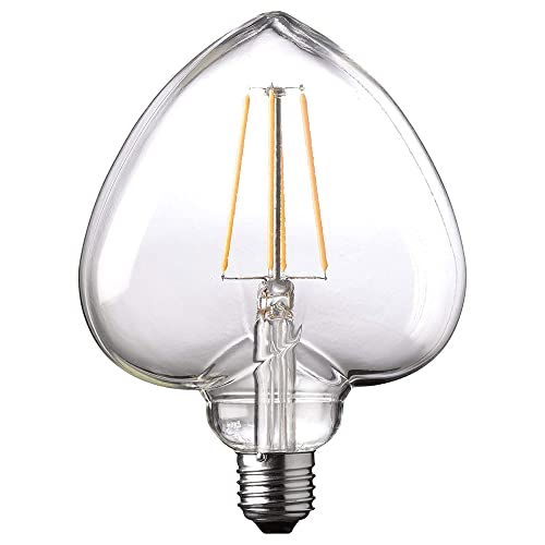 NCC-Licht LED Filament Retro Leuchtmittel Vintage H128 Herz-Form 4W E27 klar 300lm extra warmweiß 1800K von NCC-Licht