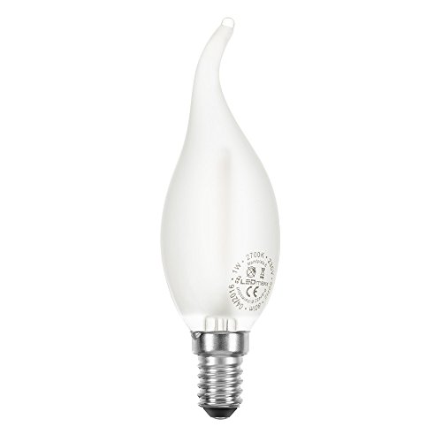 NCC-Licht LED Filament Windstoß Kerze 2W fast 25W E14 MATT 230lm Leuchtmittel extra warmweiß 2200K Retro Nostalgie von NCC-Licht