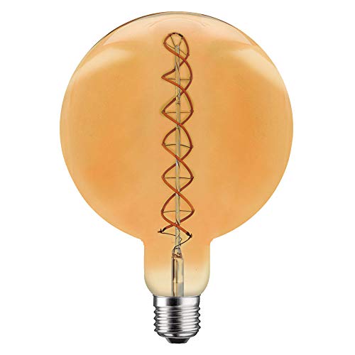 NCC-Licht LED Spiral Filament 5W = 25W E27 klar gold gelüstert extra warmweiß 2200K DIMMBAR (Mega Globe G200) von NCC-Licht