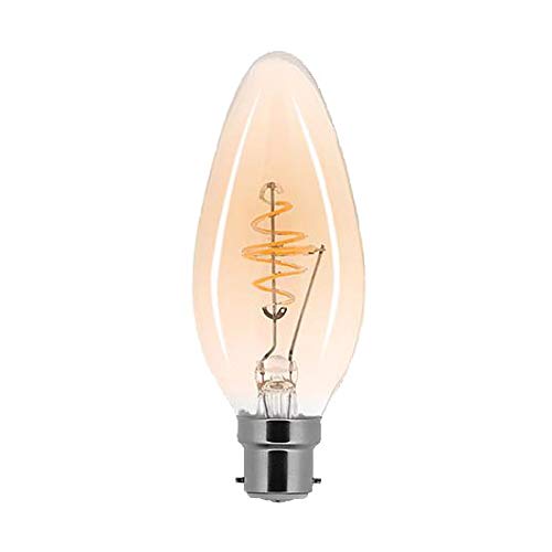 NCC-Licht LED Spiral Filament Leuchtmittel Kerze 2,5W B22 Gold extra warmweiß 2000K von NCC-Licht