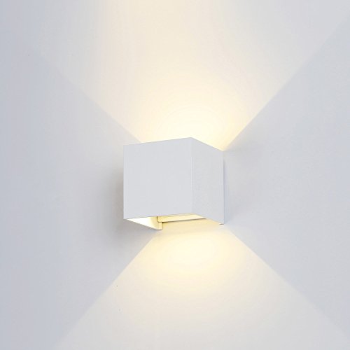NCC-Licht LED Wandleuchte weiß außen & innen verstellbarer Lichtausfall 6W COB 490lm warmweiß von NCC-Licht