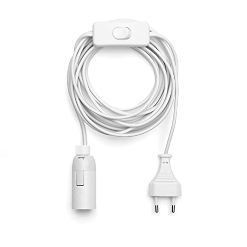 NCC-Licht Lampenfassung max. 40W E14 Weiß 3,5m Kabel mit Stecker & Schalter von NCC-Licht