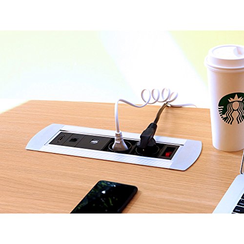 NCC-Licht Multi Tischsteckdose 2 x Schuko 2 x USB 1 x RJ45 1 x HDMI mit Schalter von NCC-Licht