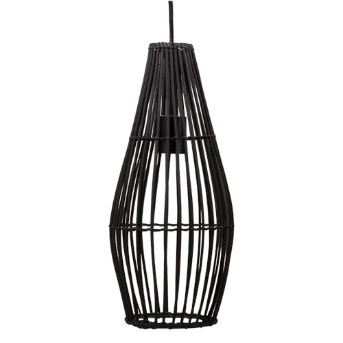 NCC-Licht Pendelleuchte Timber Love Schwarz Rattan Ø20cm max. 20W E27 ohne Leuchtmittel kürzbar von NCC-Licht