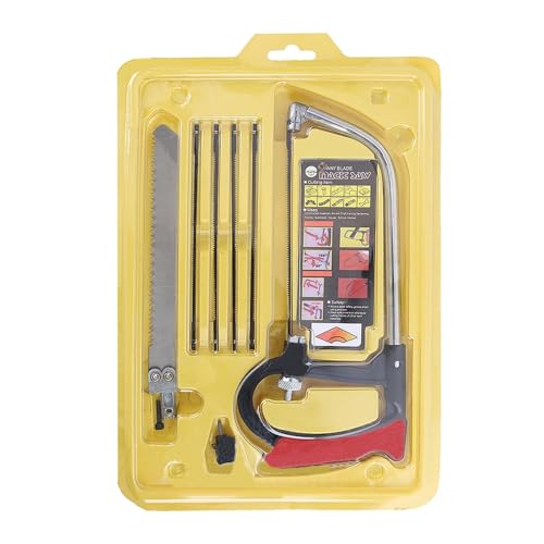 NCCHDZSW Handsäge Bügelsäge Set Bügelsäge Multifunktions Universal Metallsäge HSS Stahl Sägeblätter mit Multi-Blades-Set, Hand Bügelsäge zum Schneiden von Holz Sperrholz Glas Metalle von NCCHDZSW